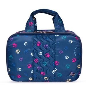 Lug Flatbed Deluxe Cosmetic Bag. Paws Navy. NWOT